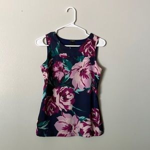 Ann Taylor Floral Navy Top